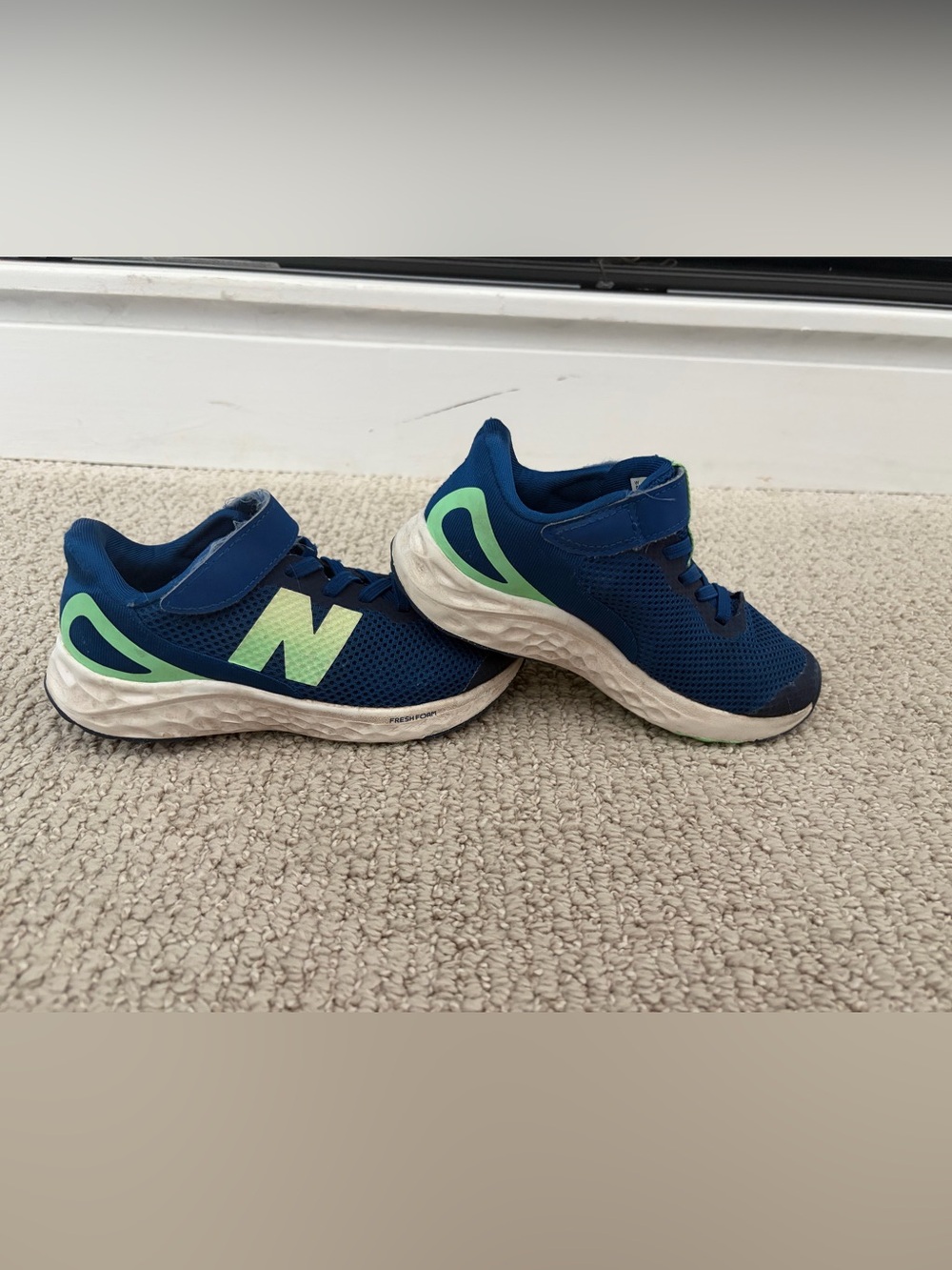 fresh Kids Blue and Light Green Slip-On Sneakers